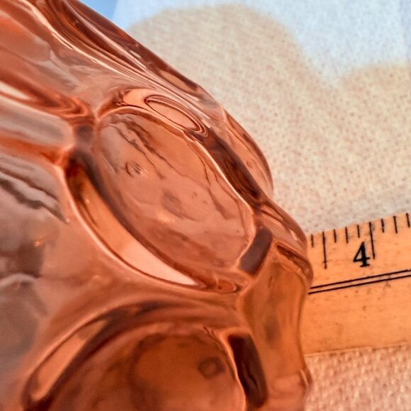 Romantic Amber Rose Art Glass Vase Textured Abstract Bubble MCM VTG Home Decor - Picture 9 of 13